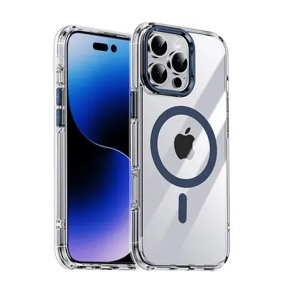 Apple 16 Pro Max telefon kılıfı şeffaf manyetik iPhone 16 koruyucu kılıf metal hava yastığı darbeye dayanıklı yeni stil - 8
