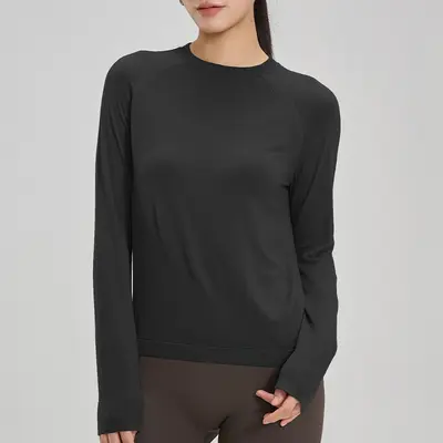 Women's Loose Yoga Wear, Long Sleeve, Round Neck - 7
