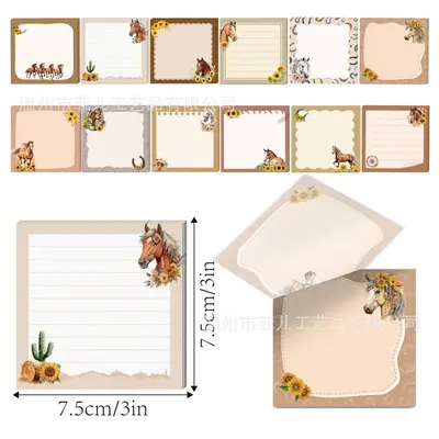 UB106 Watercolor Pony Square Sticky Notes