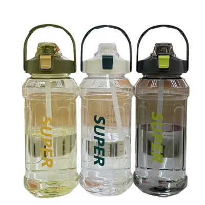 Große Kapazität Sporttrinkflasche 2 Liter Trend-Pipettenglas mit Skalierung tragbares einfaches auslaufsicheres stoßfestes Wasser-Trinkgefäß - 6
