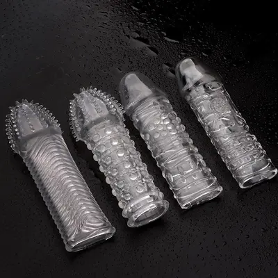 Wolf Tooth Spiked Crystal Penis Sleeve for Men, Hollow Adult Sex Toy