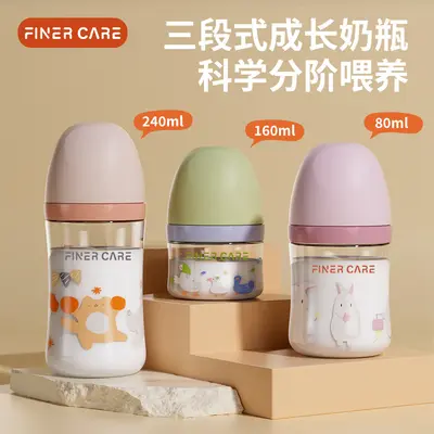 Wide-Neck Glass Baby Bottle for Newborns, Anti-Colic, Breast-Like Nipple