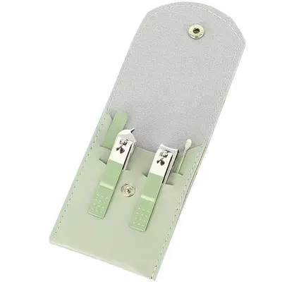 Stainless steel nail manicure set, 18-piece, matcha green - 12