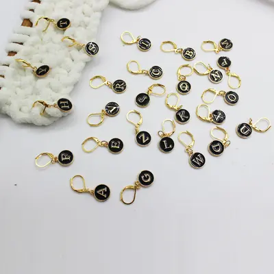 DIY Jewelry Accessories, Double-Sided Pendant, Key Clasp, 26 English Letters, Alloy