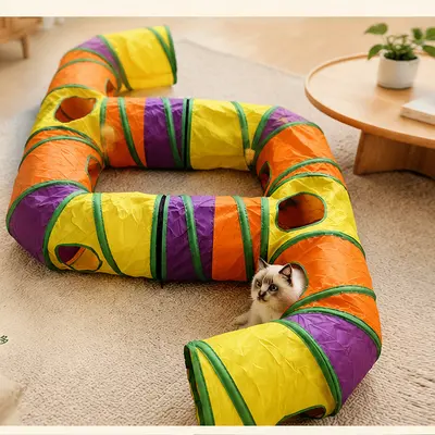Rainbow Cat Tunnel Set, Six-Way Combination, Foldable, Easy to Clean - 5