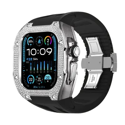 Titanium Alloy Rhinestone Protective Case for Apple Watch Ultra 49MM - 7