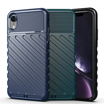 iPhone XR cep telefonu kılıfı için uygundur Apple XR cep telefonu kılıfı Thunder düşmeyi önleyici yumuşak silikon kalınlaştırılmış her şey dahil saf renk - 5