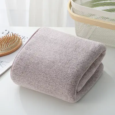 Antibacterial Coral Velvet Bamboo Charcoal Fiber Bath Towel Three-Piece Combination Set Striped European and American Beach Towel Absorbent and Thickened Wholesale - 9