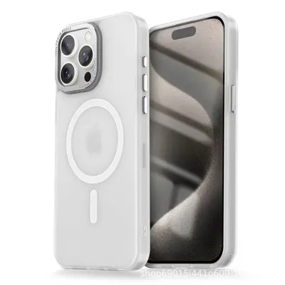 Magnetic Metal Frame Phone Case for iPhone 18 Pro Max with Skin-Feel Finish - 7