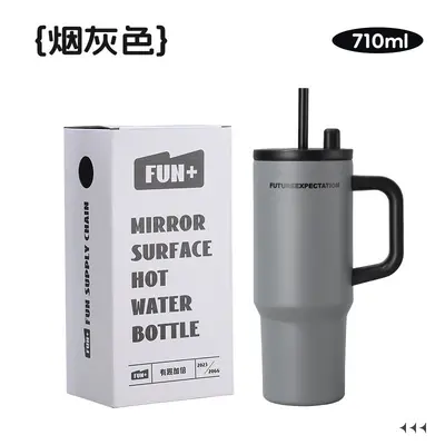 Thermobecher mit Griff und Strohhalm aus 316 Edelstahl, großes Volumen - 9