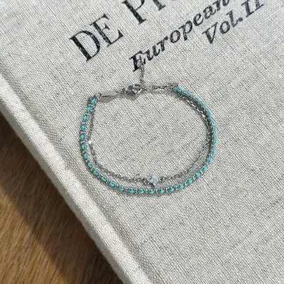 Koreanisches Zirkonia-Weinrebe Doppelreihiges Armband für Damen