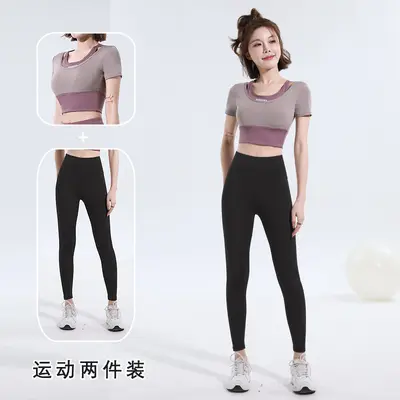 Universal size yoga pants women high waist pilates fitness set - 10
