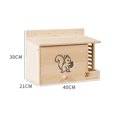 Wall-Mounted Wooden Pet Feeder for Parrots and Hamsters