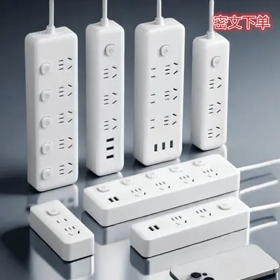Multifunctional Power Strip with USB, Pure Copper Core