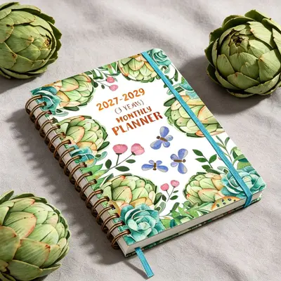 2027-2029 English Spiral Planner Notebook, A5