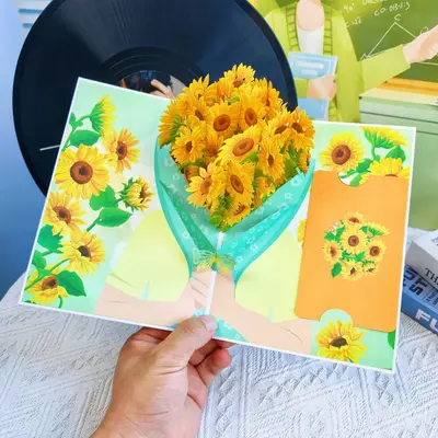 Mother's Day Card for Teachers 2025 New Sunflower 3D DIY Creative Premium Exquisite Handmade 3D Card