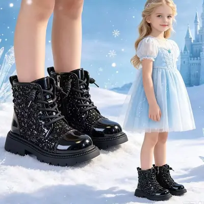 Mädchen-Martin-Stiefel gefüttert, weiche Sohle - 9