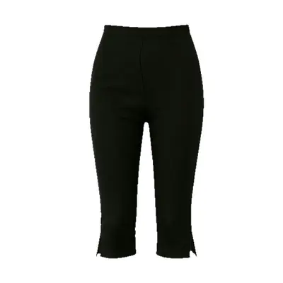 Women's capri pants, mid-waist, slit sides, seven-point length - 6
