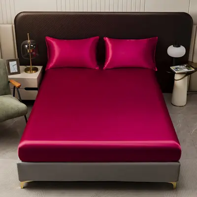 Satin Imitation Silk Bed Skirt, Cooling Satin Finish, Full-Wrap Mattress Protector - 9