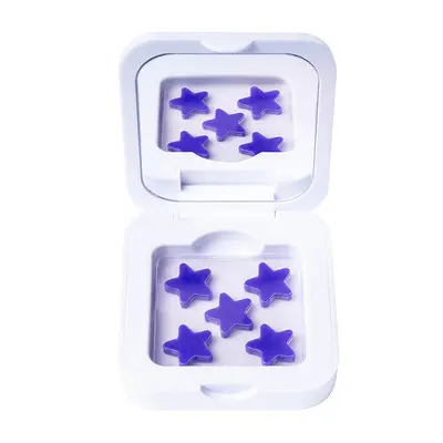 Smiley Face Mirror Case with Colorful Star Hydrocolloid Acne Patches - 8