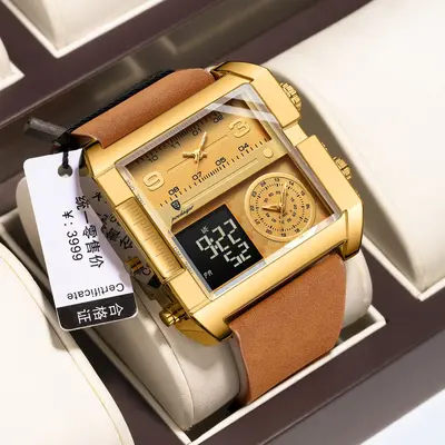 POEDAGAR 997 Herren-Digitaluhr Doppeldisplay