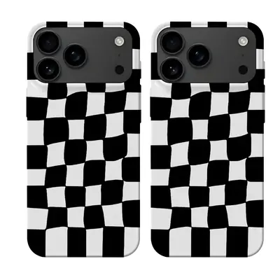 iPhone 16 Pro Max case, checkered pattern, 2-in-1, magnetic