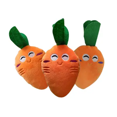 Plush Squeaky Dog Toy, Chew-Resistant Carrot Design for Teeth Cleaning - 6