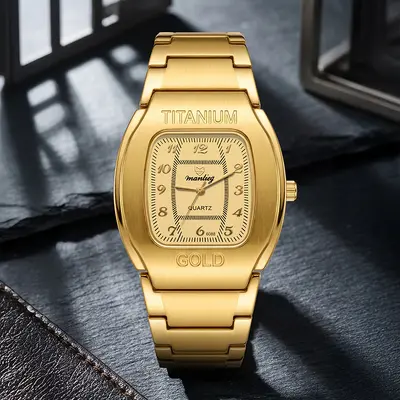 Fassform-Herrenuhr, Titanlegierung Stahlarmband - 8