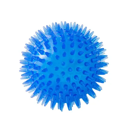 TPR Dog Toy Ball with Squeaker and Spikes, Chew-Resistant - 6