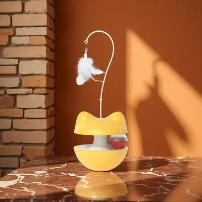 Weeble Cat Teaser Wand with Bell, Washable, Catnip Duck Toy - 7