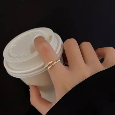 Pearl ring women adjustable open design