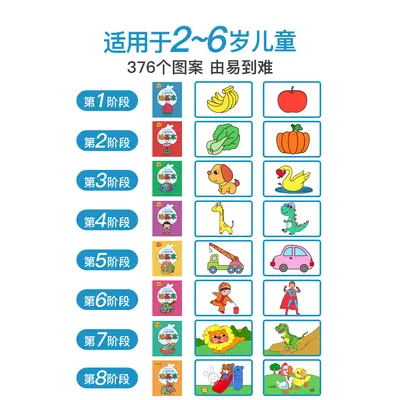 儿童涂画本书宝宝涂色涂鸦填色图画绘2-3-6岁幼儿园绘画册套装 - 4