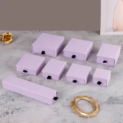 In Stock Wholesale Sales Terminal Jewelry Box Jewelry Packaging Box New Model LOGO Printed Drawer Box Jewelry Packaging Box - 9