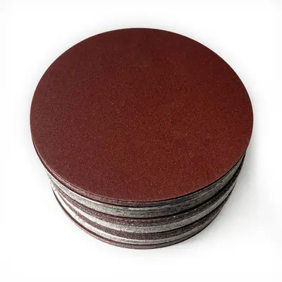 Self-Adhesive Velvet-Backed Polishing Sandpaper Disc, 4 and 5 Inch, Red Grit