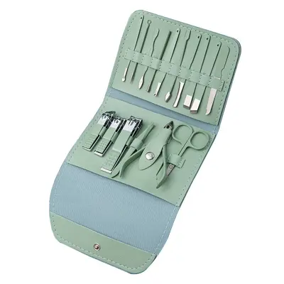 Tırnak makası seti Tırnakları kesmek için kullanışlı güzellik aletlerinden oluşan 16 parçalı set, manikür, manikür pensesi, pedikür bıçağı, kulak kazma bıçağı