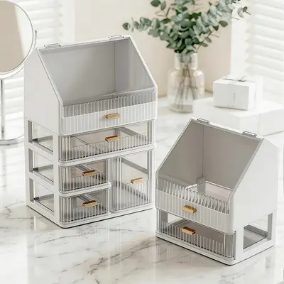 Cosmetic storage box, large capacity, desktop, drawer organizer