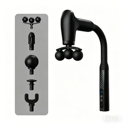 U-Shaped Triple-Head Massage Gun, Interchangeable Heads, Multi-Speed Adjustment - 8
