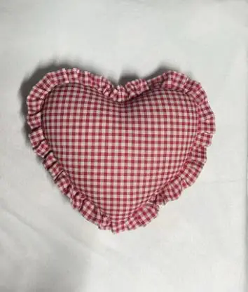 Plaid heart pillow