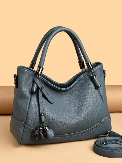 Women's Soft Leather Handbag, Large Capacity, Single Shoulder Strap - 6