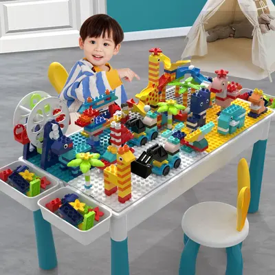Large Building Block Table for Ages 3-6, Large Particle Compatible - 4