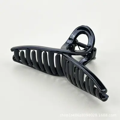 Große PC-Material Haarspange Schwarz Krallenklemme Große handgearbeitete DIY Haarnadel Schlicht vielseitig Hinterkopf Haarknoten Haarspange Hai - 9