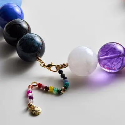 Acrylic Colorful Bead Pendant Necklace, Dopamine Style - 5