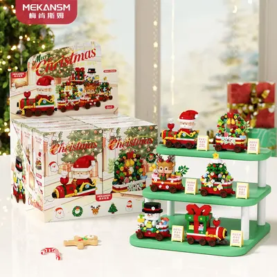 6'sı bir arada Noel temalı yapı blokları, çocuklar için Noel hediyesi
