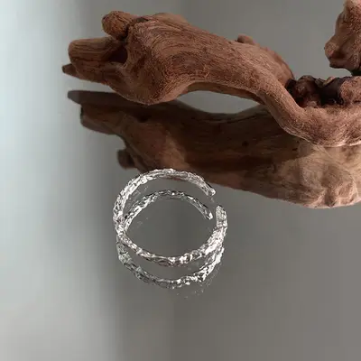 Minimalistischer glatter Ring, verstellbar, nicht anlaufend - 6