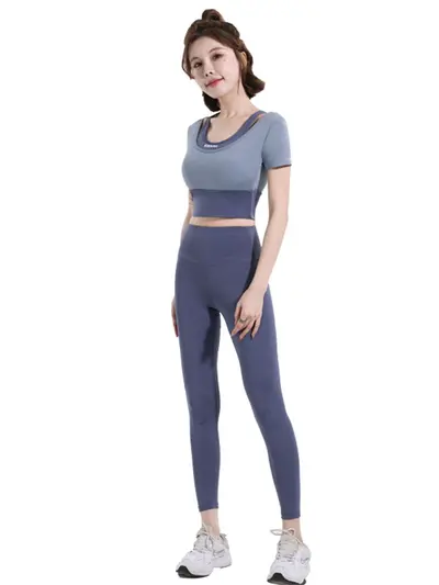 Evrensel beden yoga pantalonu kadın yüksek bel pilates fitness seti