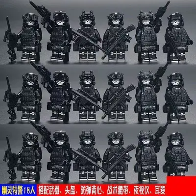 Explosion-Proof Police Figure Building Blocks Special Forces Soldier Figure Small - 4