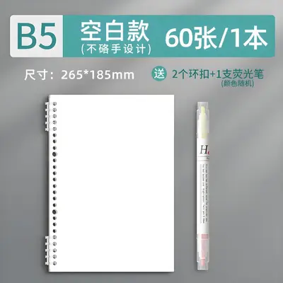 B5 Loose-Leaf Notebook with Removable Cover, A5 Refill Paper - 11