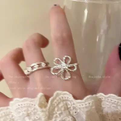 Openwork flower ring, vintage French style