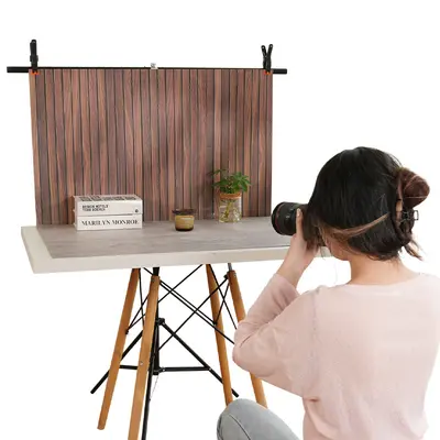 57*87cm Double-Sided Photography Background Paper Cement Wood Grain Wall Large Size Black White Marble Floor Tile Vintage