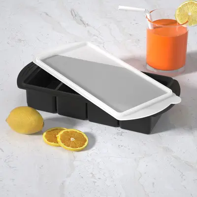Cross-Border Silicone Ice Cube Tray with Lid Freezing Soup Mold Household Cold Storage Box Reheatable Hot Pot Base Portioning Container - 13